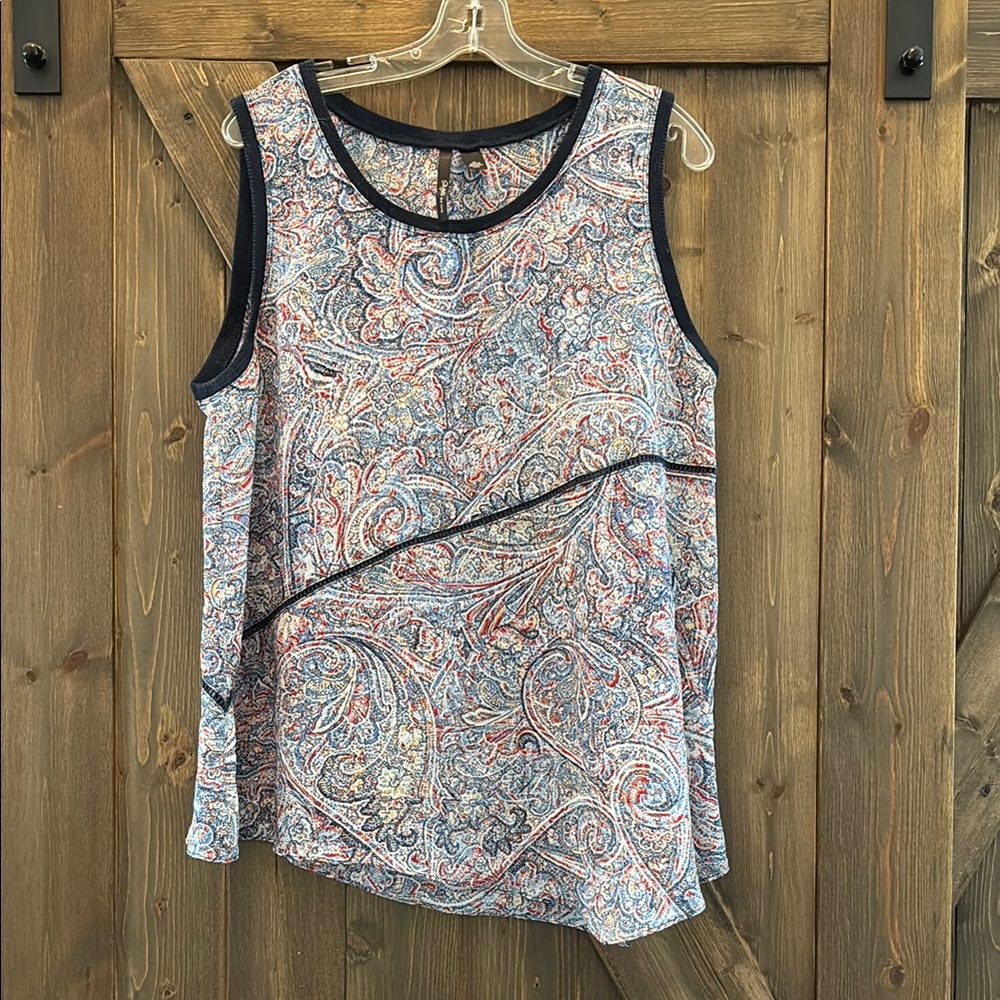Skye's the Limit Asymmetrical Blue Tank Top Blouse XL